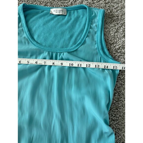 LOLA & SOPHIE Tank Top Ruched Sides Blue Women's XS - Picture 6 of 6